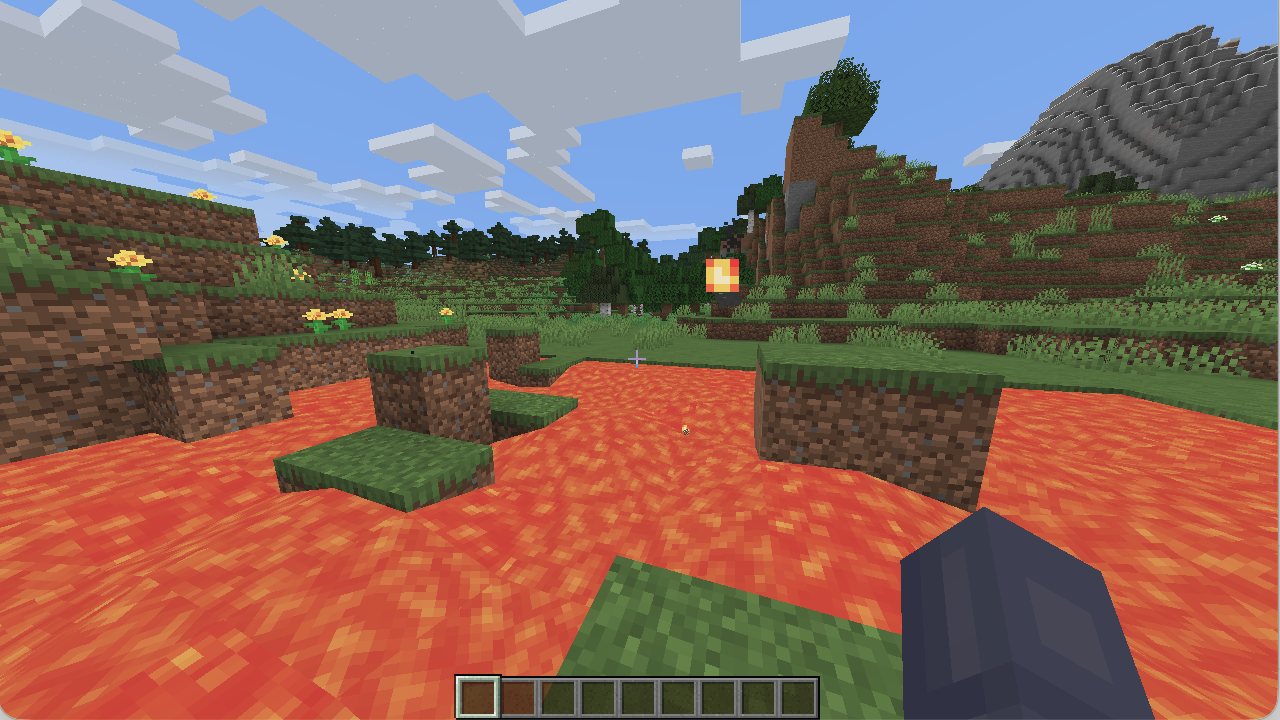Mirror's lava-escape challenge in Minecraft